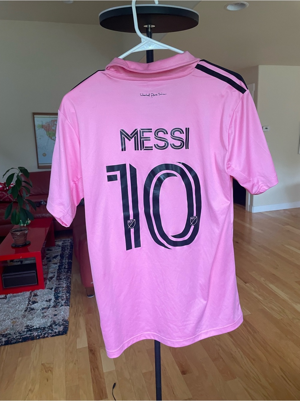 Messi Adidas Kids Pink Messi Soccer Jersey